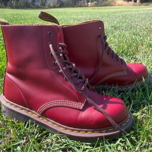 Unisex Doc Martens 1460 Vintage Made in England Lace-Up Boots in Red